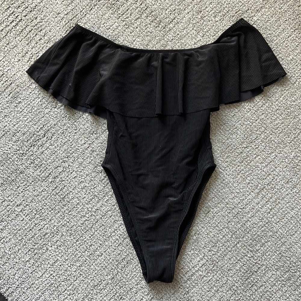 One piece off the shoulder bathing suit